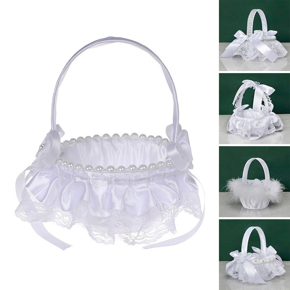 Flower Girl Basket - Cesto Portafiori per Damigella in Stile