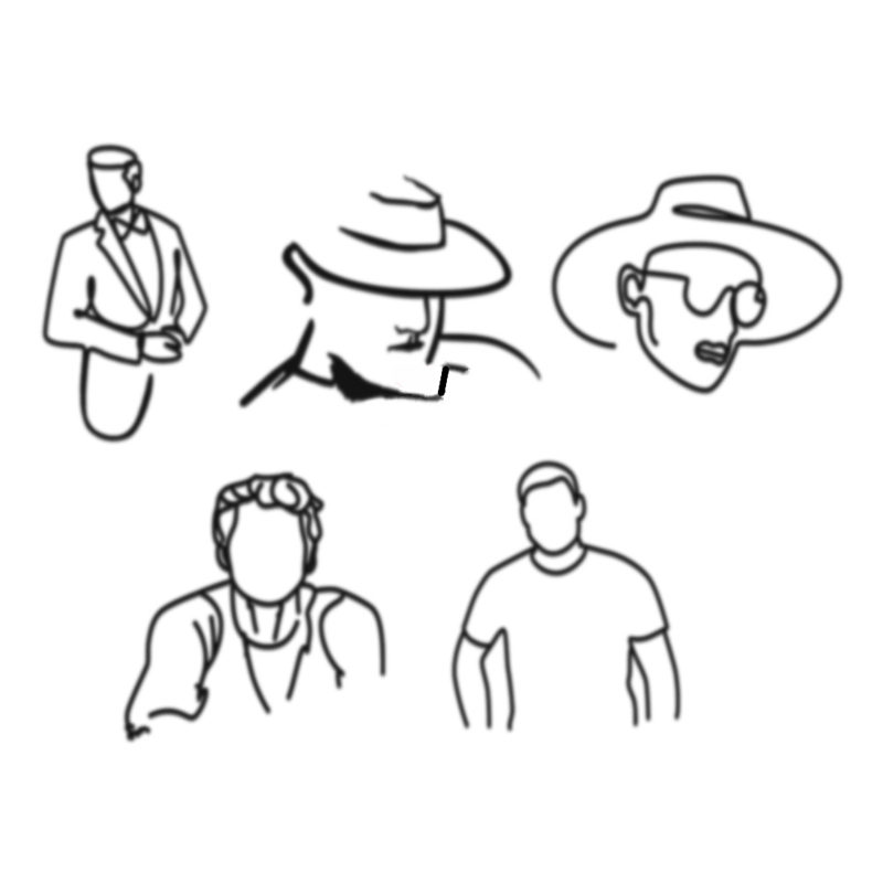 Suit Supply Wedding Party - Sketch Face acrilico Birthday Cake Topper