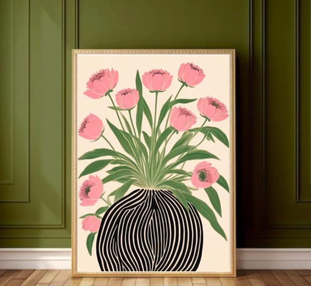 Flower Girl Basket - Un poster floreale senza cornice, arte