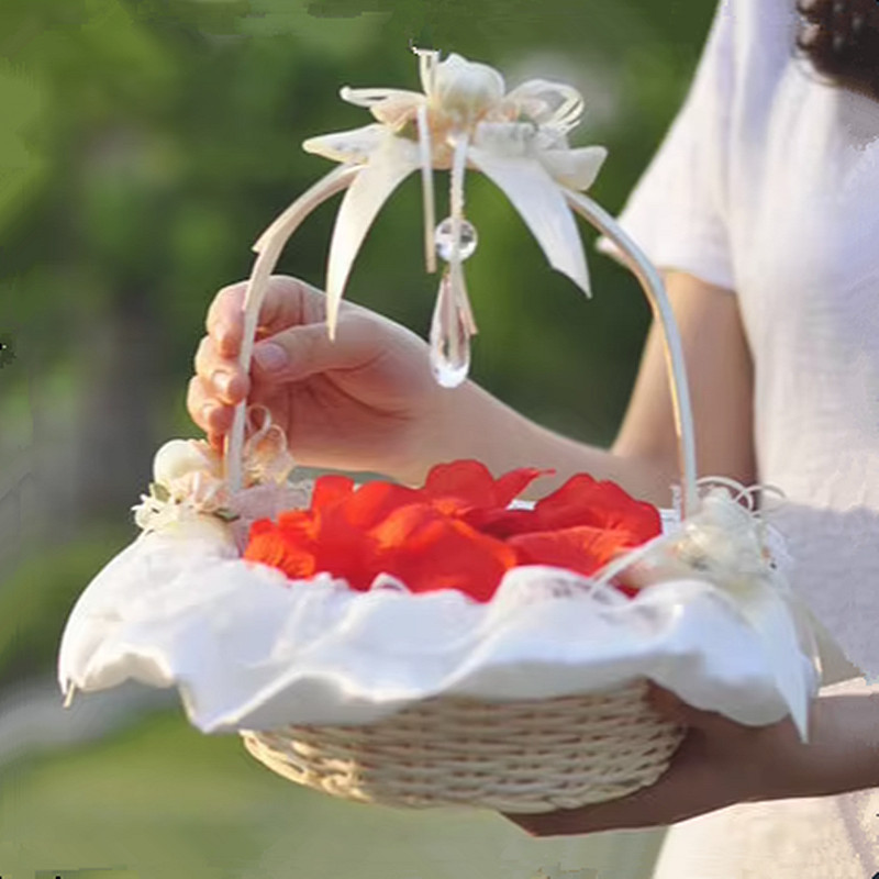 Flower Girl Basket - Cesto per ragazza di fiori Romantico