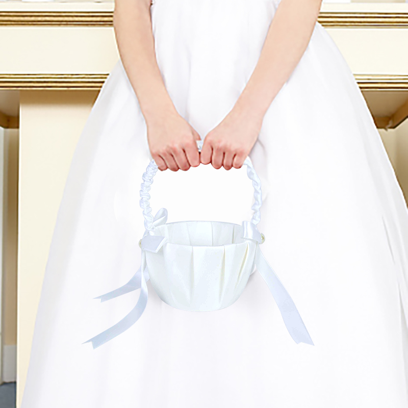 Cesto di fiori bianco da 20 cm - Flower Girl Basket recensione e prezzo